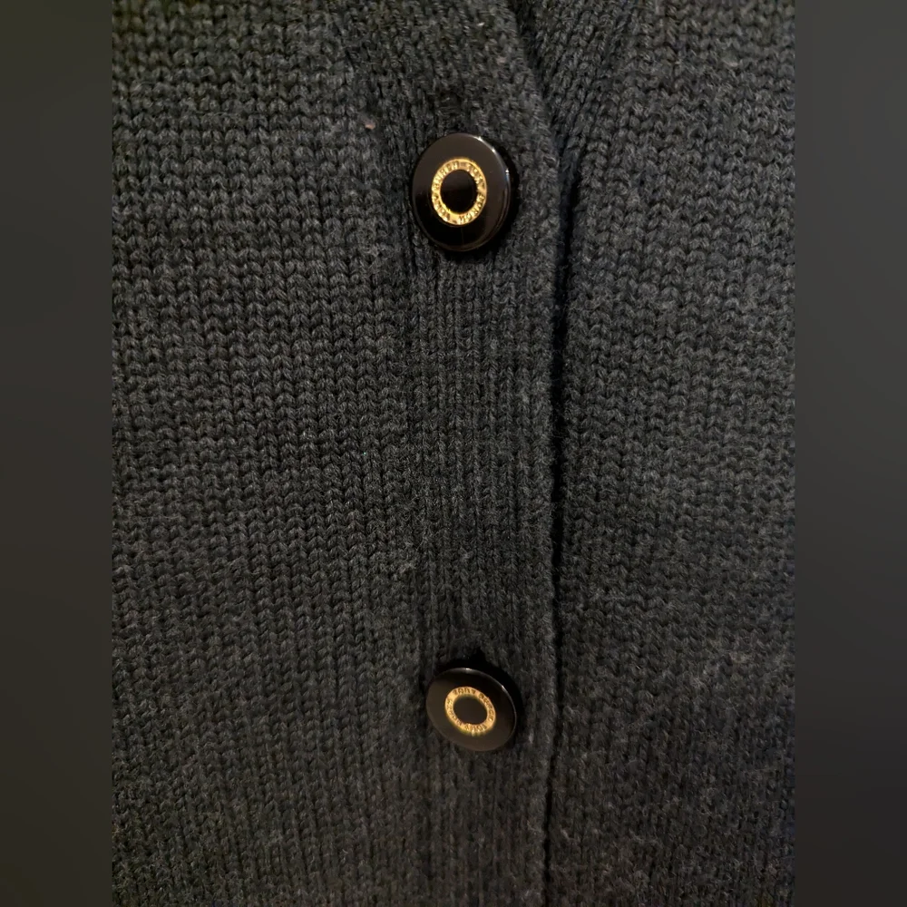 Tory Burch Dark Charcoal Button-Front Knit Vest